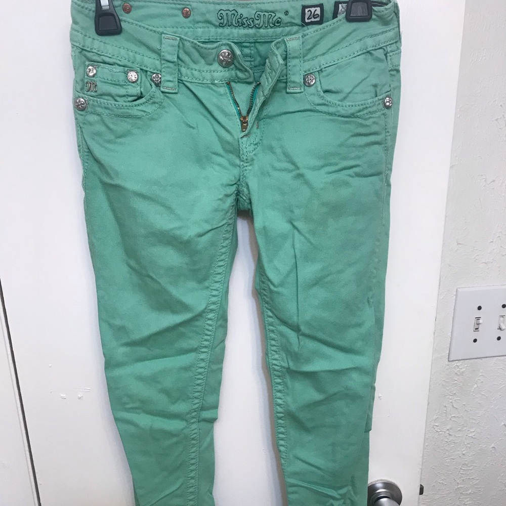 Green miss me jeans